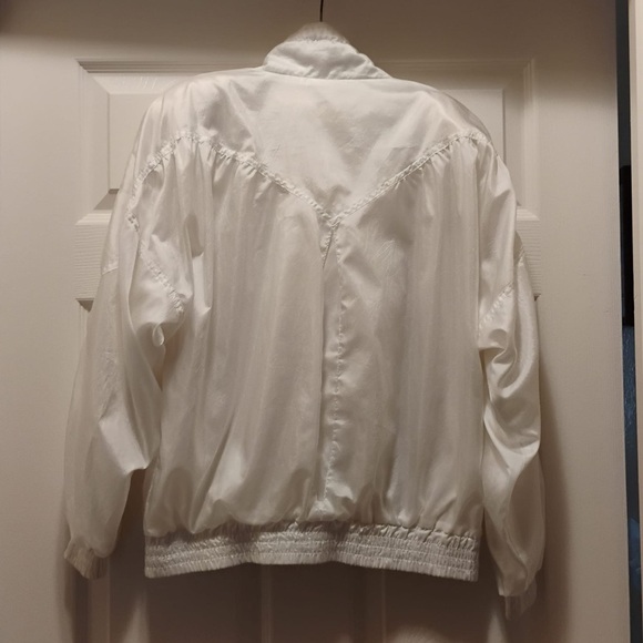 Vintage Adidas Pearl White Retro 80s Track Jacket Windbreaker Size M - Picture 3 of 7